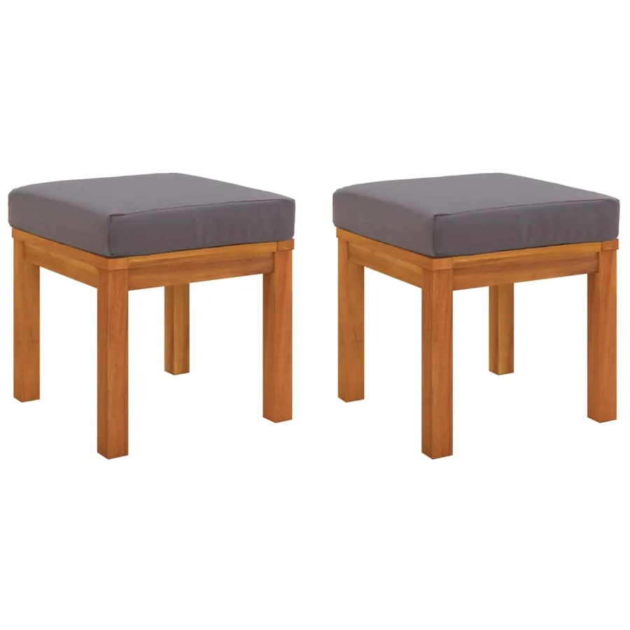 Ensemble à manger de jardin 3 pcs et coussins Acacia solide - 6