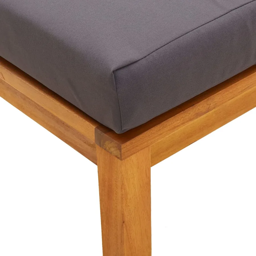 Ensemble à manger de jardin 3 pcs et coussins Acacia solide - 8