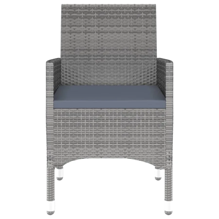 Ensemble à manger de jardin 3 pcs Résine tressée Gris - 6