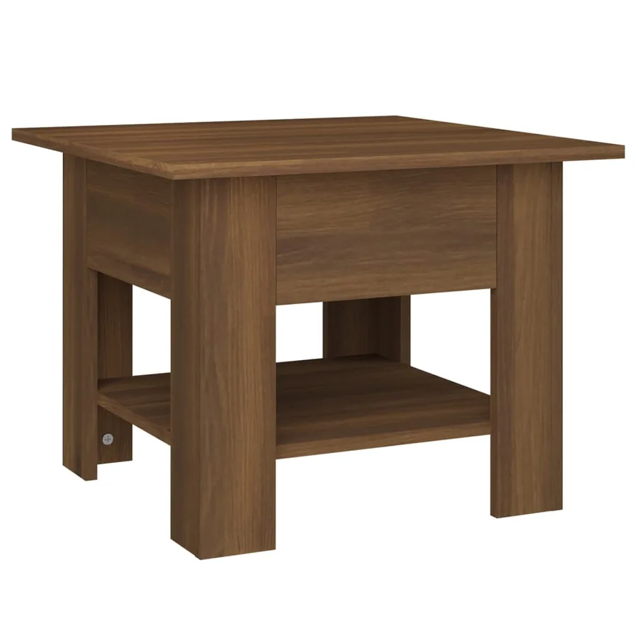 Table basse chêne marron 55x55x42 cm bois d'ingénierie - 2