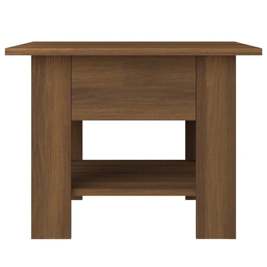 Table basse chêne marron 55x55x42 cm bois d'ingénierie - 4