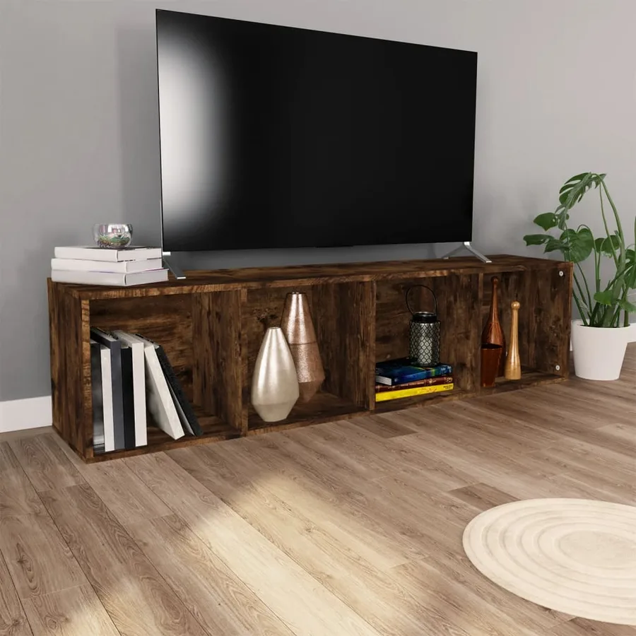 Bibliothèque/Meuble TV Chêne fumé 36x30x143cm Bois d'ingénierie - 3
