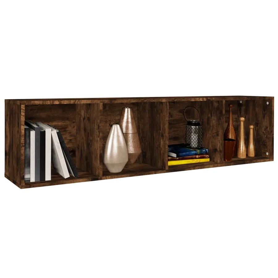 Bibliothèque/Meuble TV Chêne fumé 36x30x143cm Bois d'ingénierie - 4