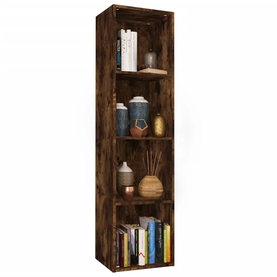 Bibliothèque/Meuble TV Chêne fumé 36x30x143cm Bois d'ingénierie - 5