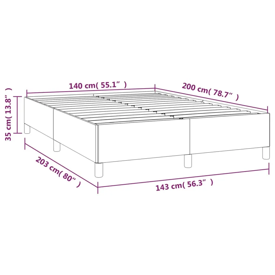 Sommier à lattes de lit avec matelas Crème 140x200 cm Tissu - 10