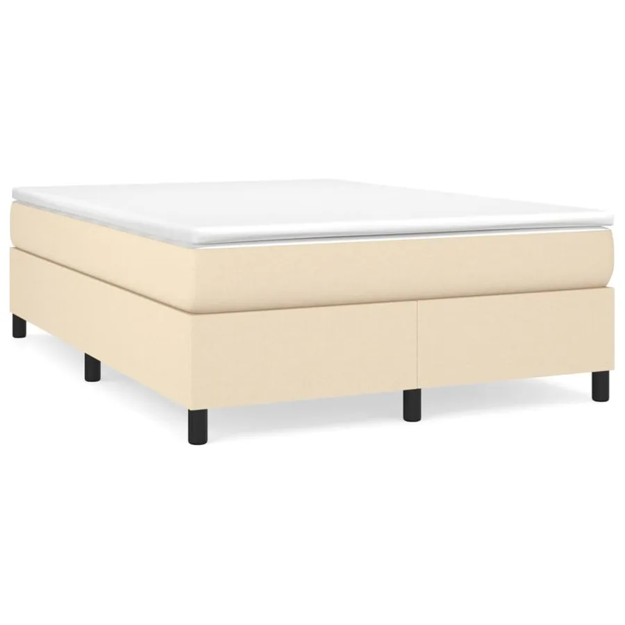 Sommier à lattes de lit avec matelas Crème 140x200 cm Tissu - 2