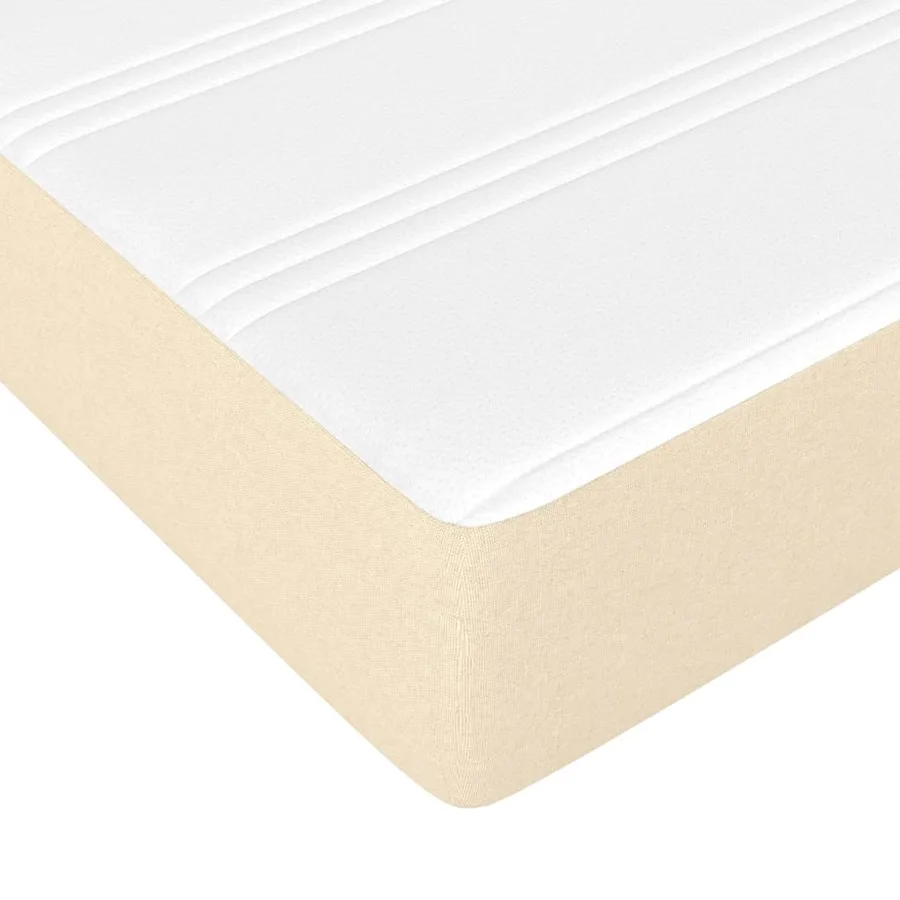Sommier à lattes de lit avec matelas Crème 140x200 cm Tissu - 8