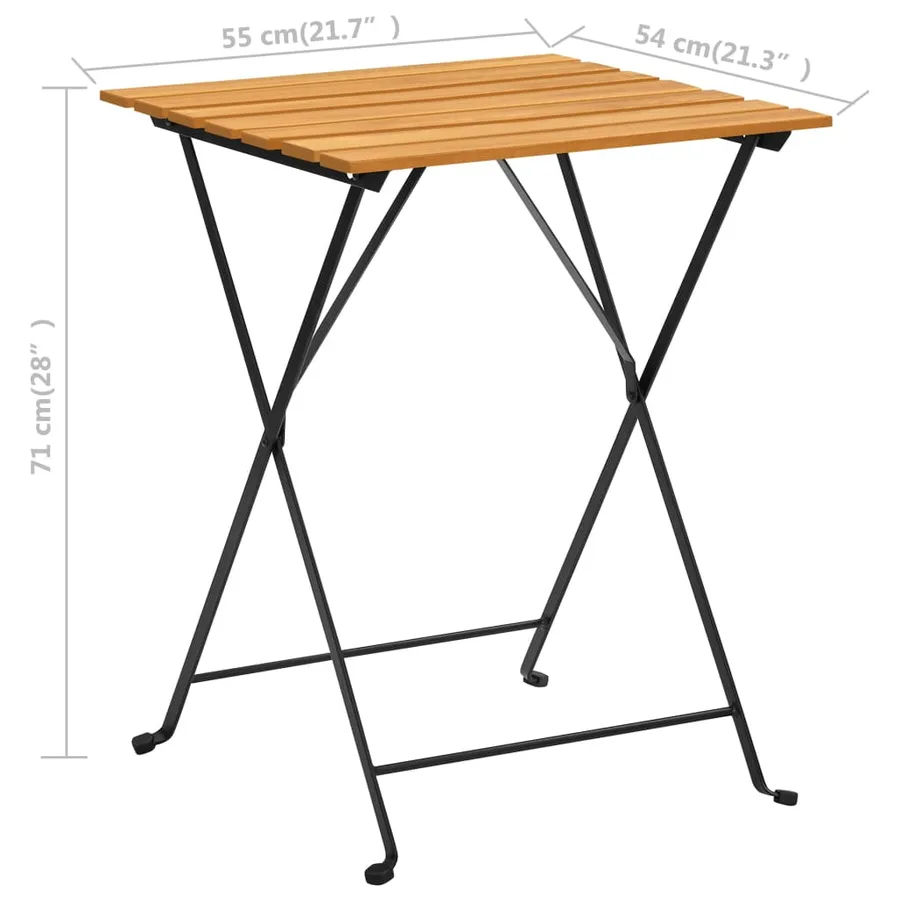 Table de bistro 55x54x71 cm Bois d'acacia massif - 8