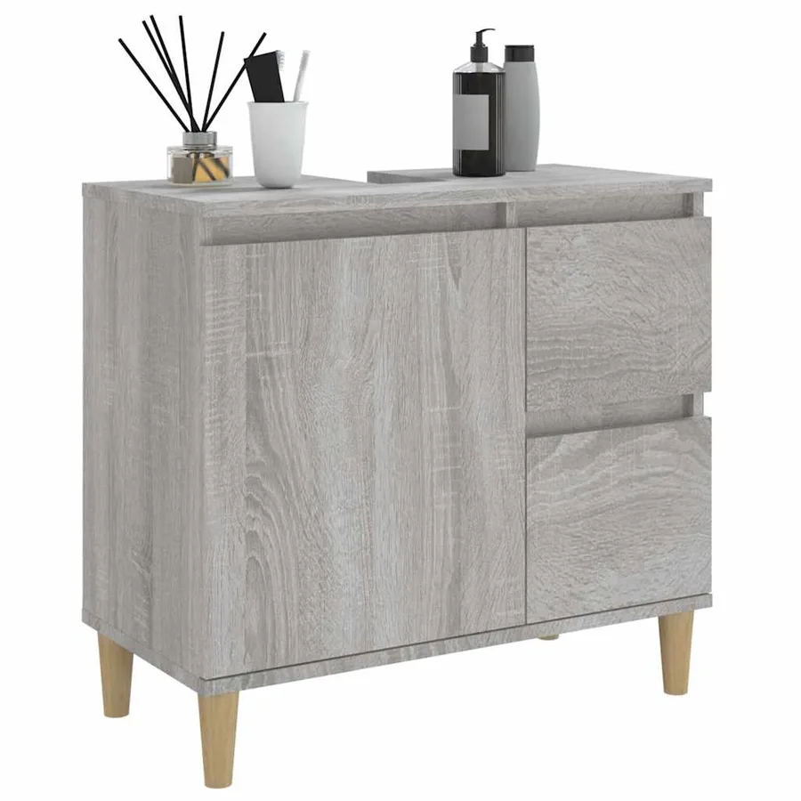 Armoire de bain sonoma gris 65x33x60 cm bois d'ingénierie - 5