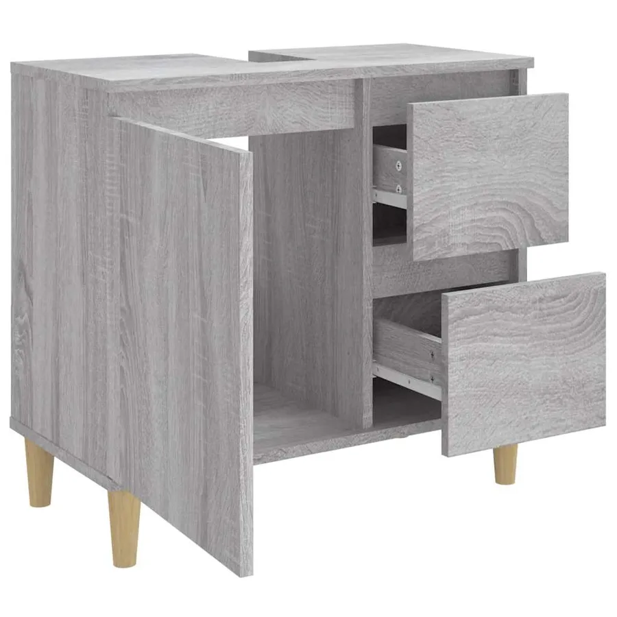 Armoire de bain sonoma gris 65x33x60 cm bois d'ingénierie - 6