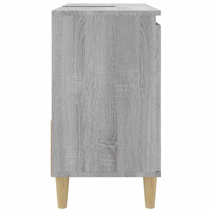 Armoire de bain sonoma gris 65x33x60 cm bois d'ingénierie - 8