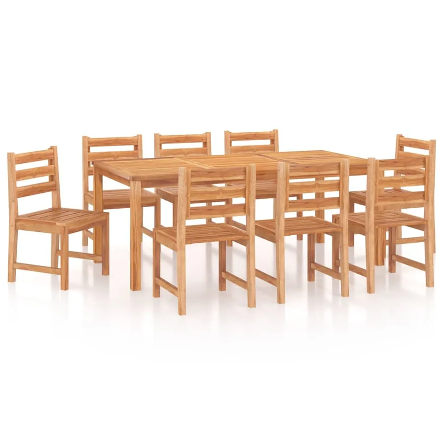 Ensemble à manger de jardin 9 pcs Bois de teck solide - 2