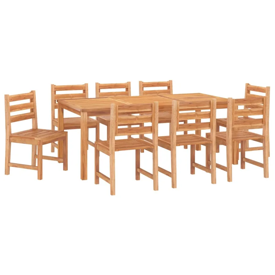 Ensemble à manger de jardin 9 pcs Bois de teck solide - 3