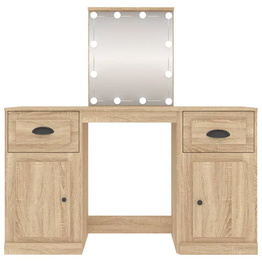 Coiffeuse avec LED chêne sonoma 130x50x132,5 cm - 6