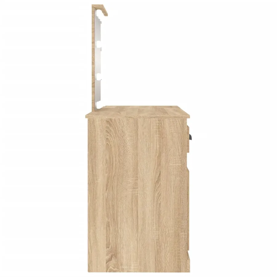 Coiffeuse avec LED chêne sonoma 130x50x132,5 cm - 7