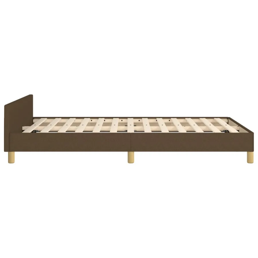 Cadre de lit sans matelas marron foncé 120x200 cm tissu - 7