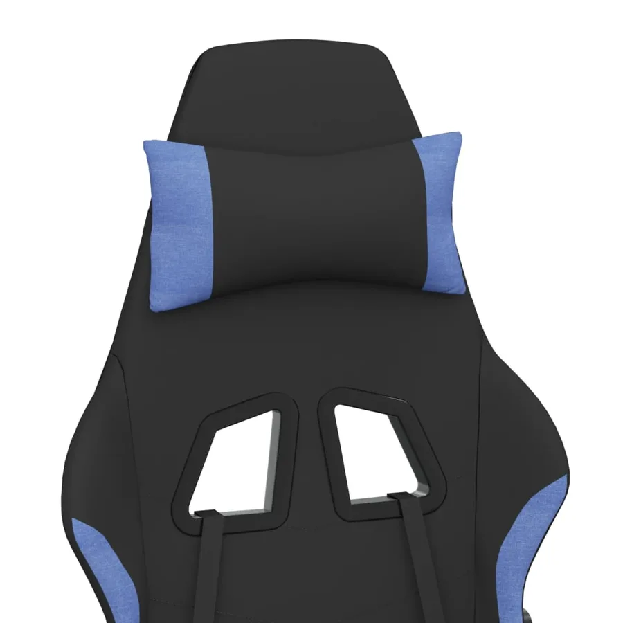 Chaise de jeu avec repose-pied Noir et bleu Tissu - 10
