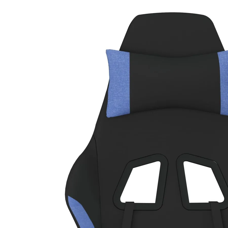 Chaise de jeu avec repose-pied Noir et bleu Tissu - 12