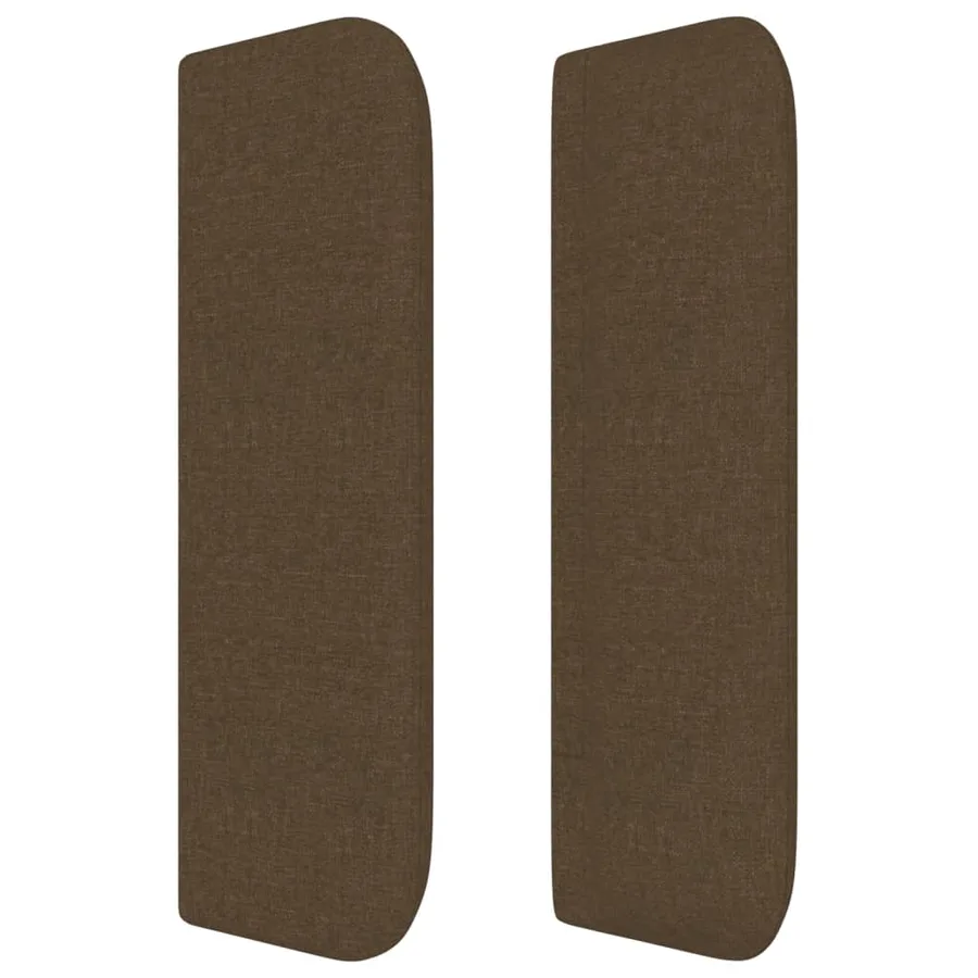 Tête de lit avec oreilles Marron Foncé 203x16x78/88 cm Tissu - 4
