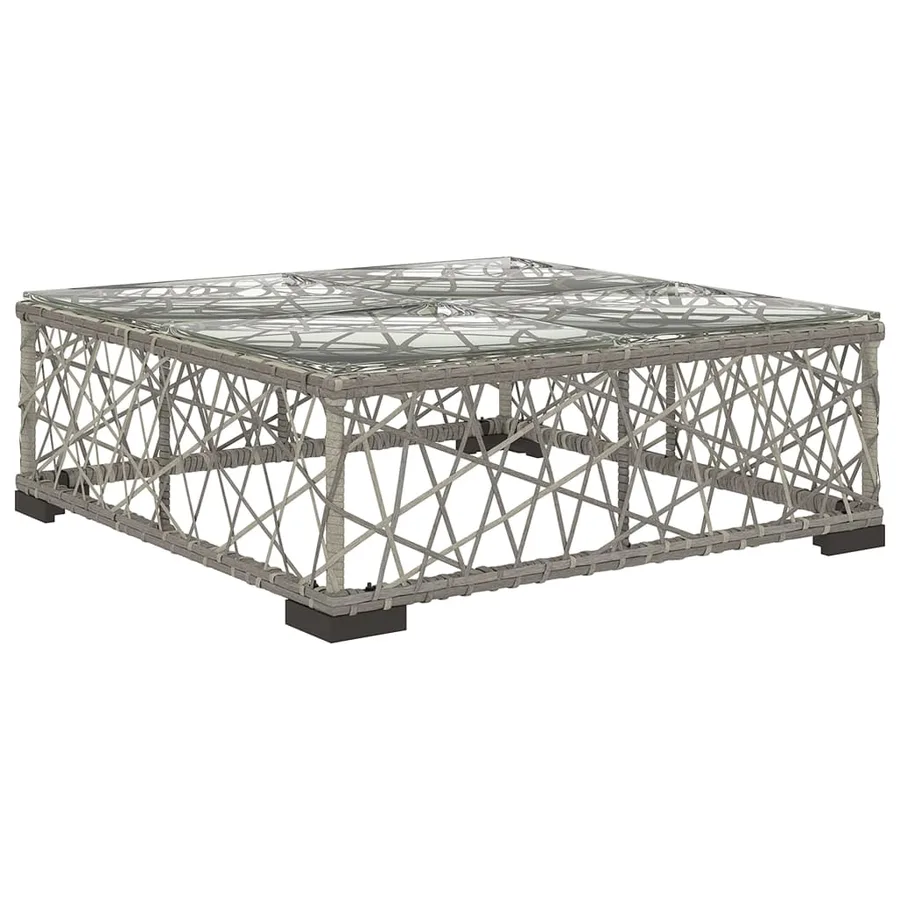 Salon de jardin 5 pcs avec coussins Résine tressée Gris - 4