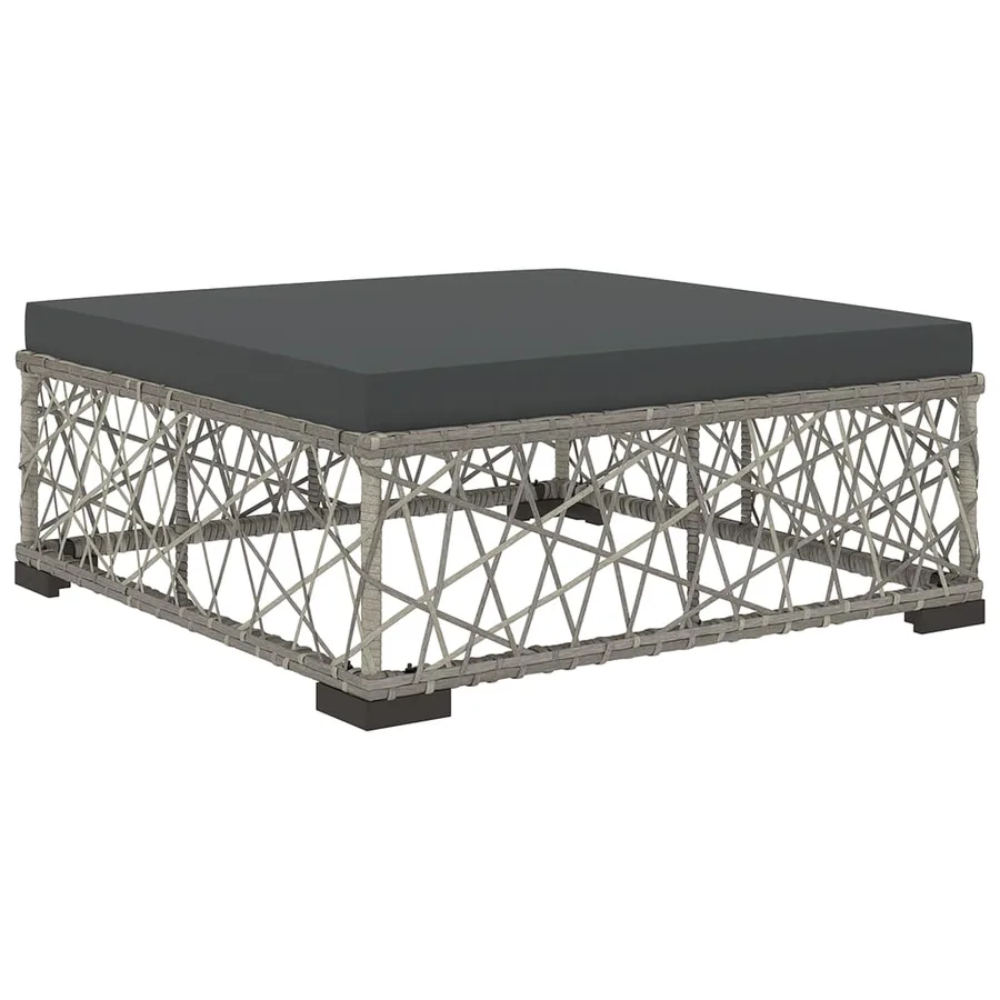 Salon de jardin 5 pcs avec coussins Résine tressée Gris - 5