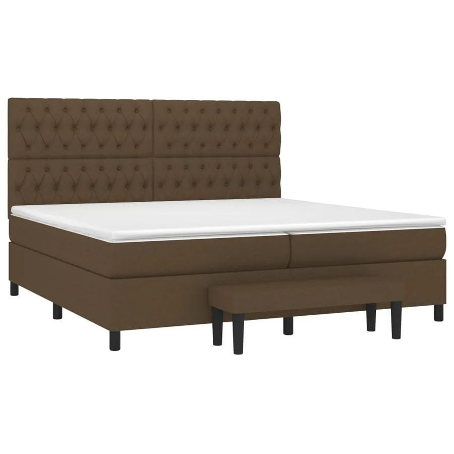 Sommier à lattes de lit avec matelas Marron foncé 200x200 cm - 3