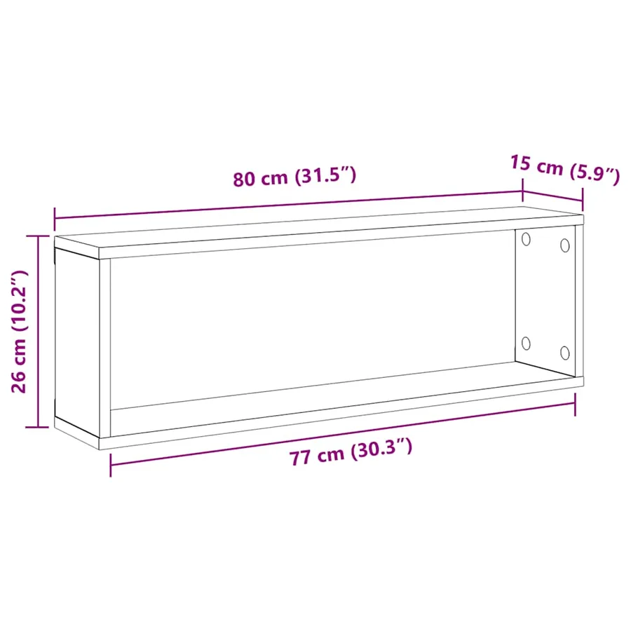 Étagères cube murales 4pcs Blanc 80x15x26,5cm bois d'ingénierie - 11