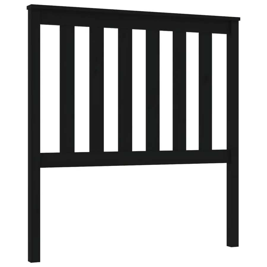 Tête de lit Noir 96x6x101 cm Bois massif de pin - 2
