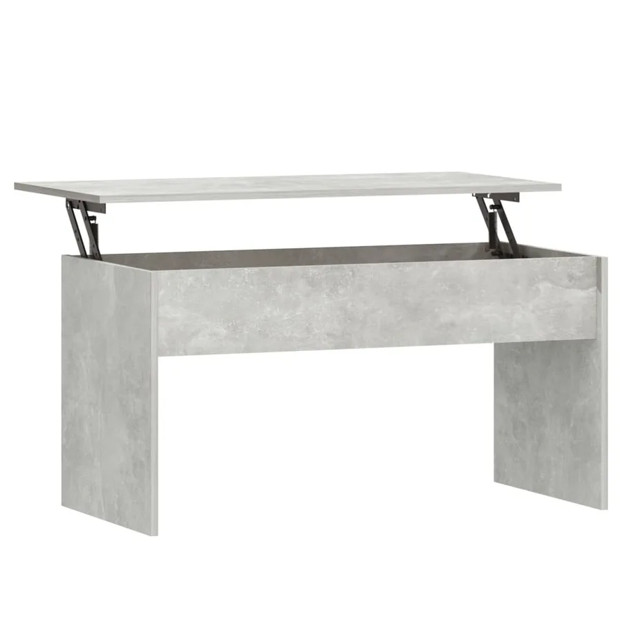 Table basse gris béton 102x50,5x52,5 cm bois d'ingénierie - 2