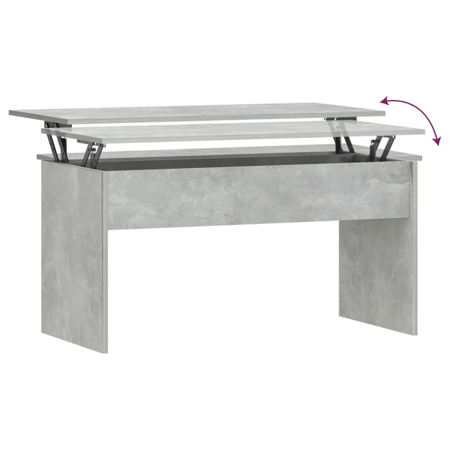 Table basse gris béton 102x50,5x52,5 cm bois d'ingénierie - 6