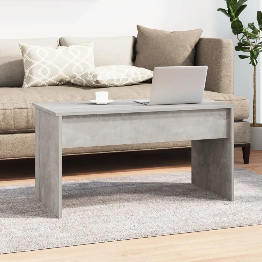 Table basse gris béton 102x50,5x52,5 cm bois d'ingénierie - 8