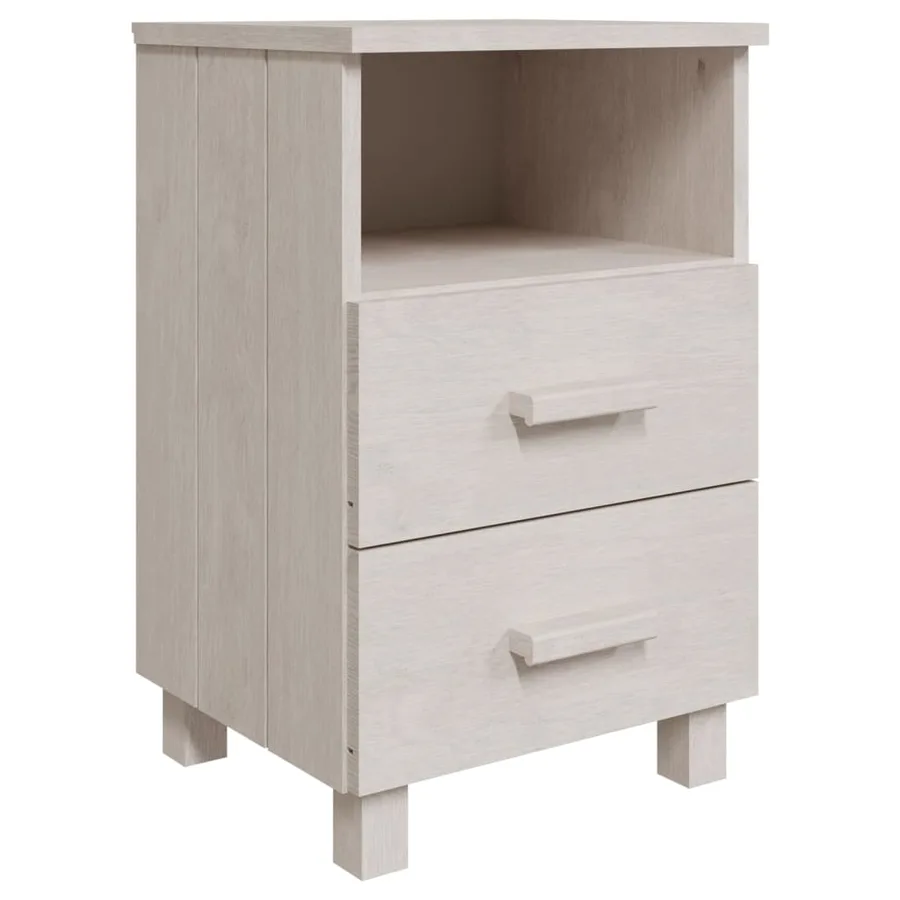Tables de chevet HAMAR 2 pcs Blanc 40x35x62 cm Bois massif - 3