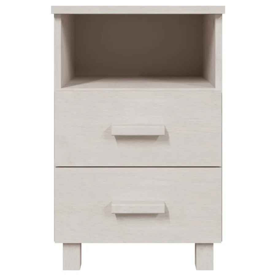 Tables de chevet HAMAR 2 pcs Blanc 40x35x62 cm Bois massif - 4