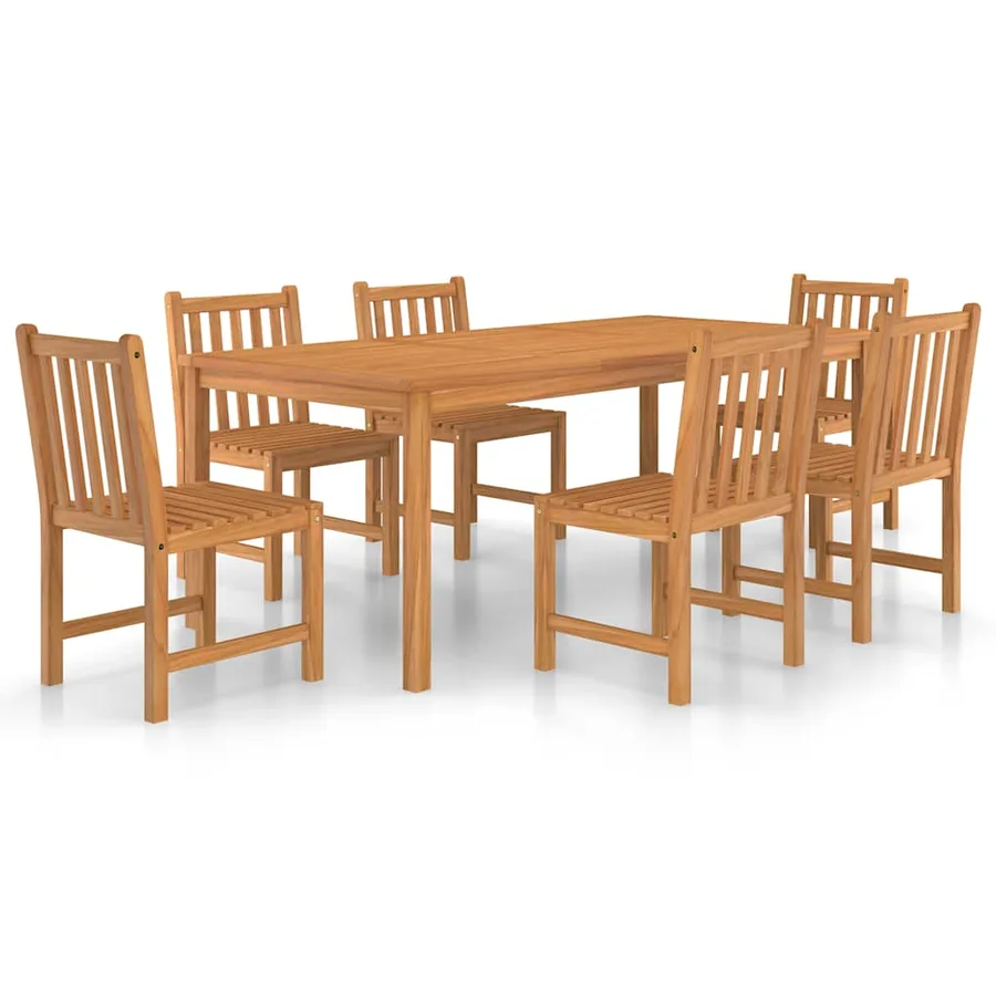 Ensemble à manger de jardin 7 pcs Bois de teck solide - 2