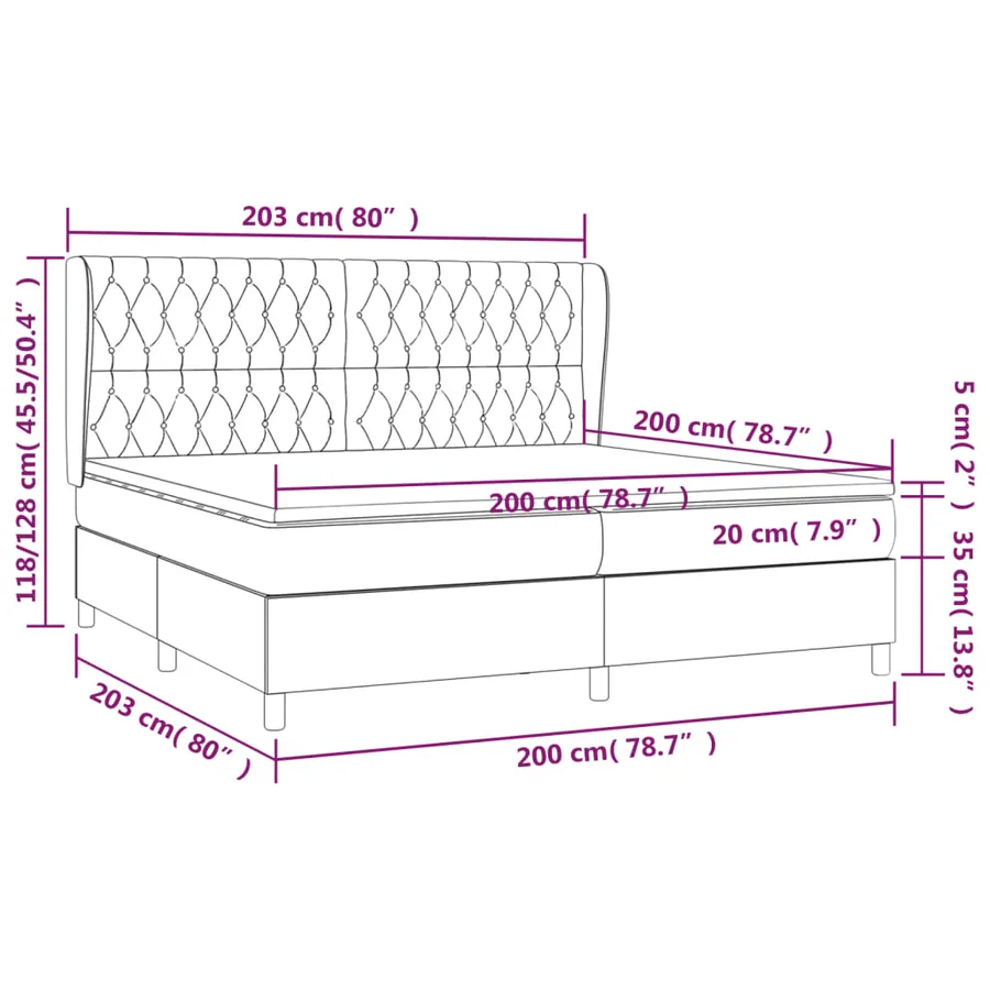 Sommier à lattes de lit avec matelas Marron foncé 200x200 cm - 7