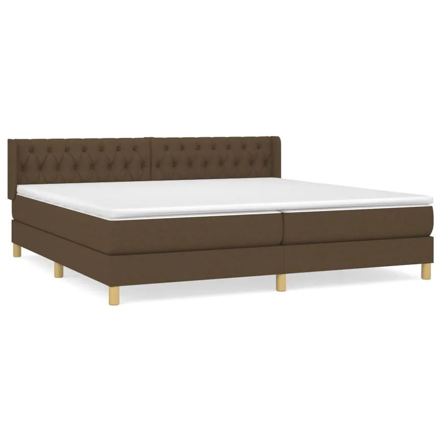 Sommier à lattes de lit avec matelas Marron foncé 200x200 cm - 2