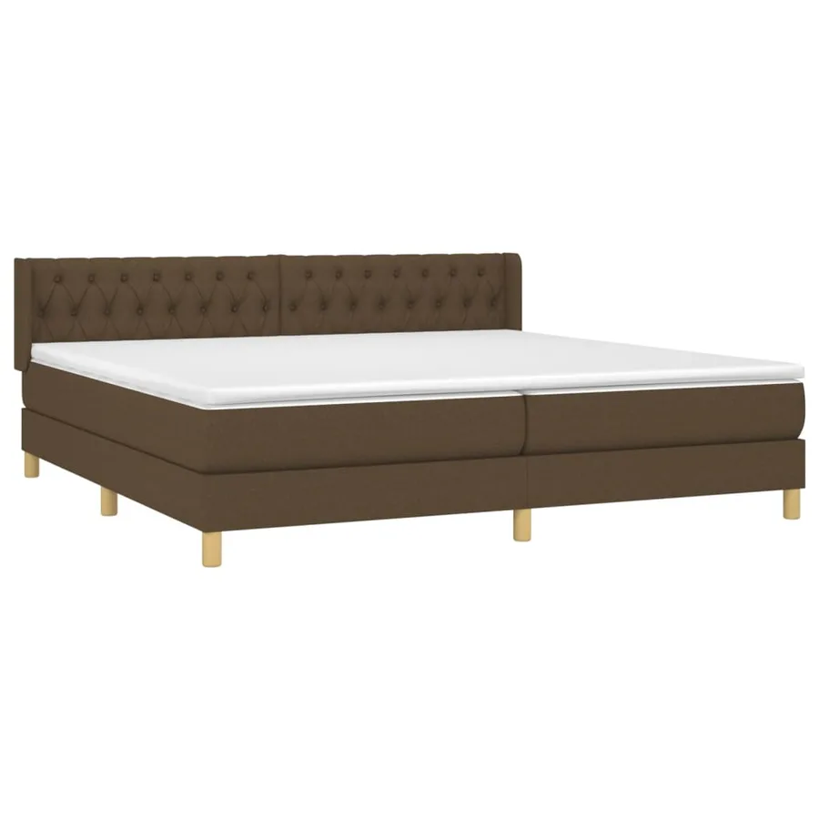 Sommier à lattes de lit avec matelas Marron foncé 200x200 cm - 3