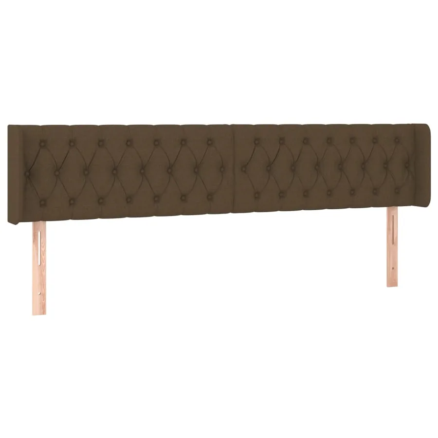 Tête de lit à LED Marron foncé 203x16x78/88 cm Tissu - 3