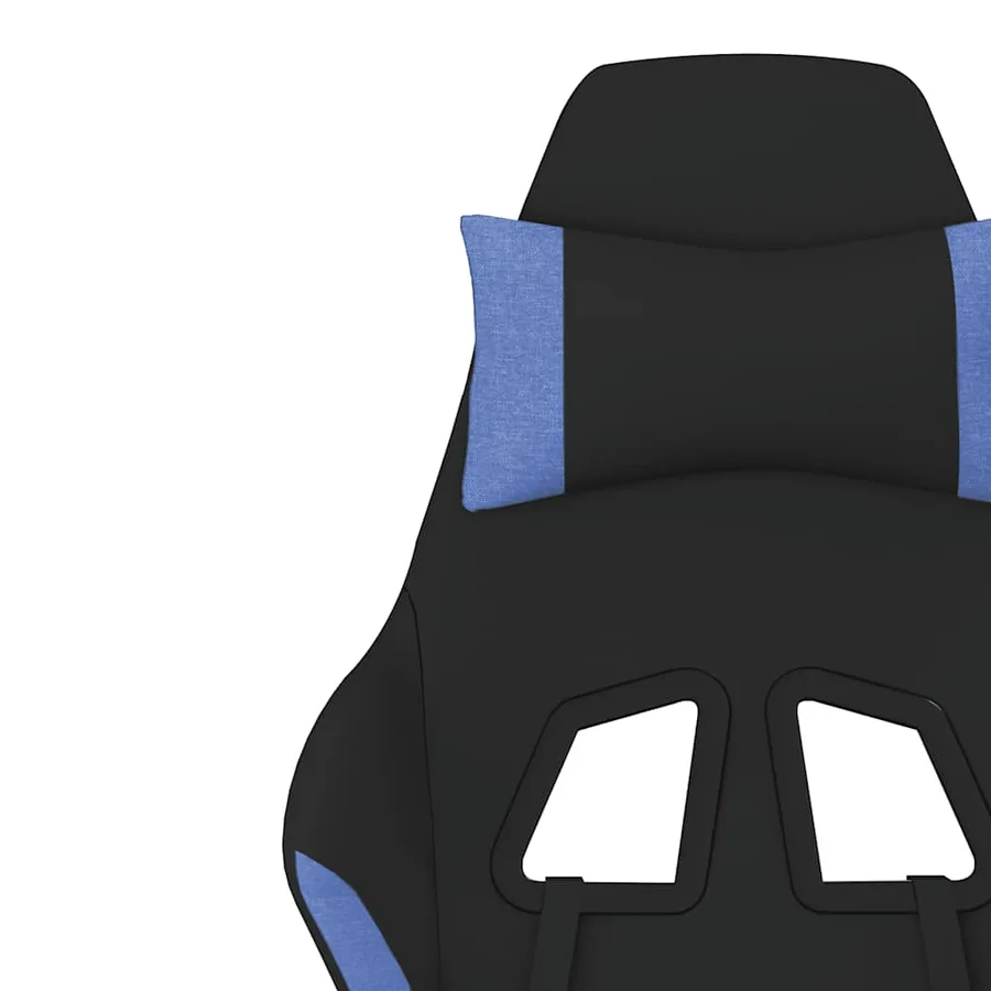 Chaise de jeu de massage avec repose-pied Noir et bleu Tissu - 10
