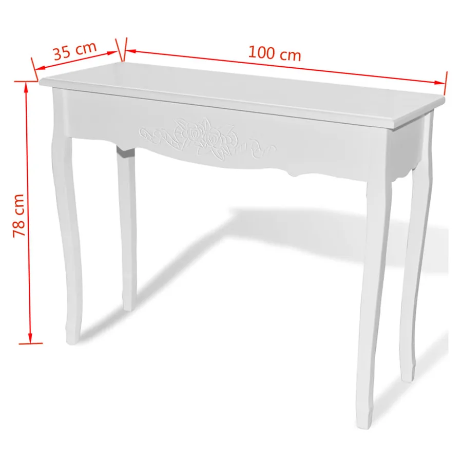 Table de console et coiffeuse Blanc - 6