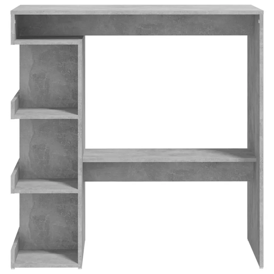Table de bar étagère de rangement Gris béton Bois d'ingénierie - 5