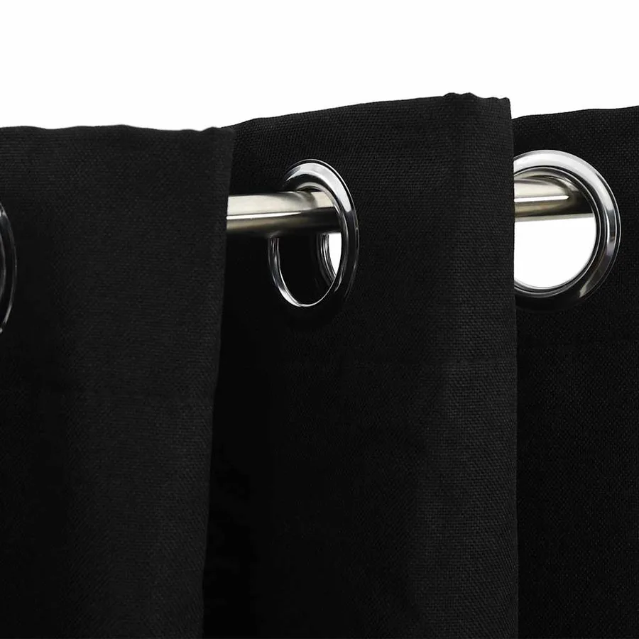Rideaux occultants Aspect lin avec œillets 2 pcs Noir 140x245cm - 3