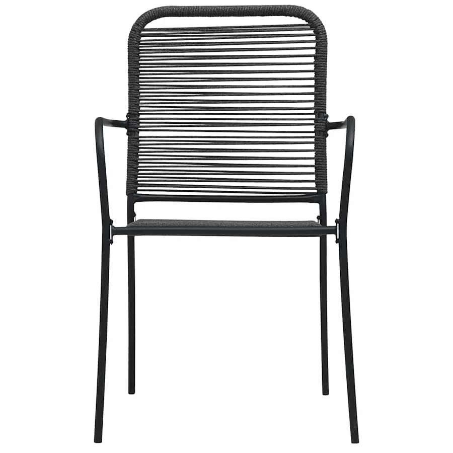Ensemble à manger de jardin 5 pcs Corde en coton et acier Noir - 8