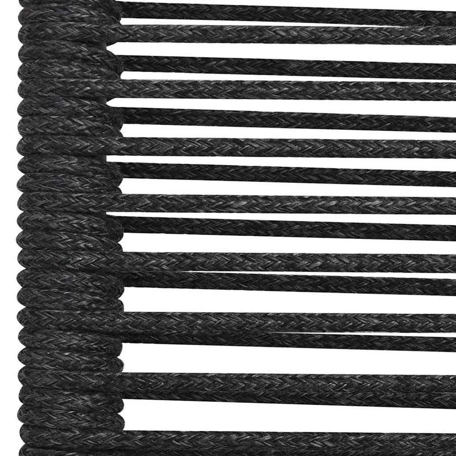 Ensemble à manger de jardin 5 pcs Corde en coton et acier Noir - 9