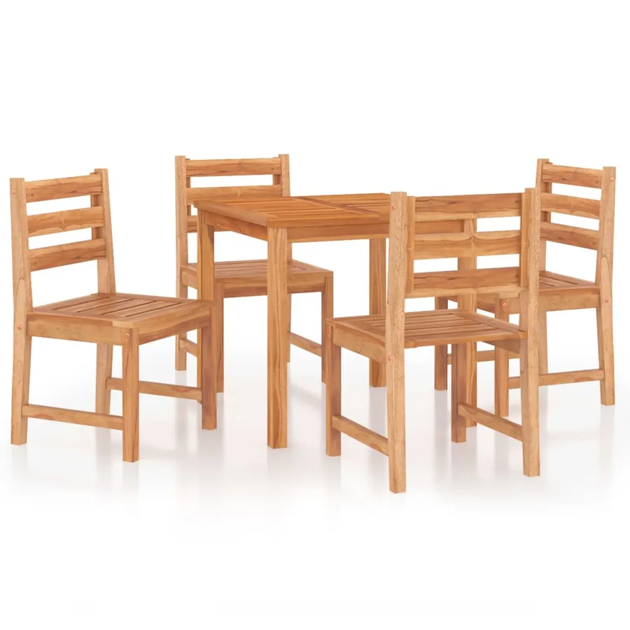 Ensemble à manger de jardin 5pcs Bois de teck massif - 2
