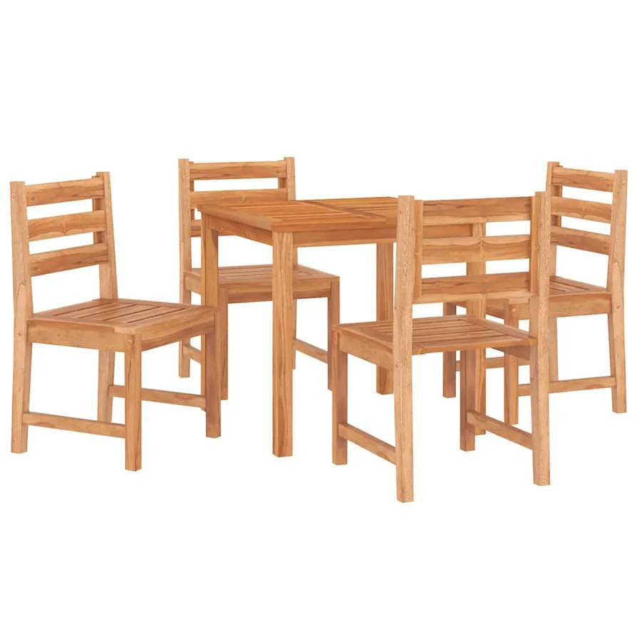 Ensemble à manger de jardin 5pcs Bois de teck massif - 3