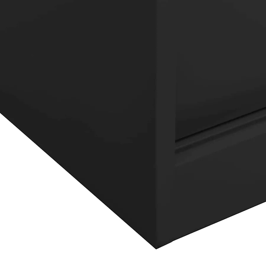 Armoire de bureau porte coulissante Anthracite 90x40x90cm Acier - 6