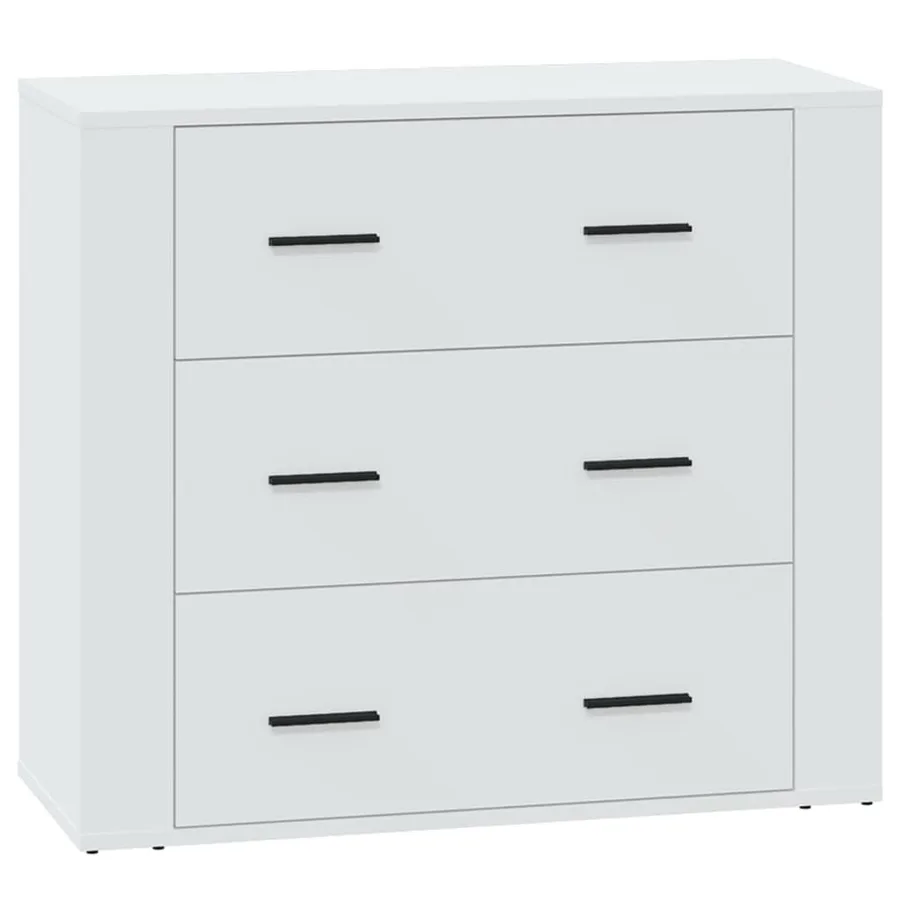 Buffet Blanc 80x33x70 cm Bois d'ingénierie - 2