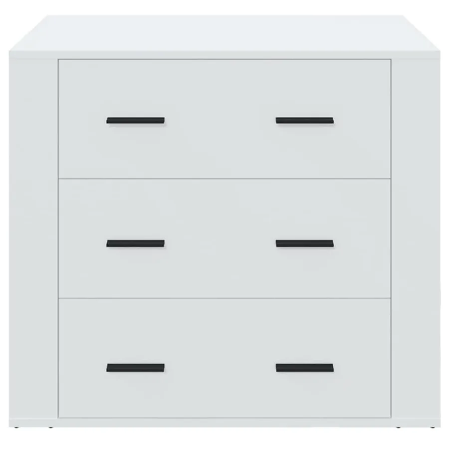 Buffet Blanc 80x33x70 cm Bois d'ingénierie - 3