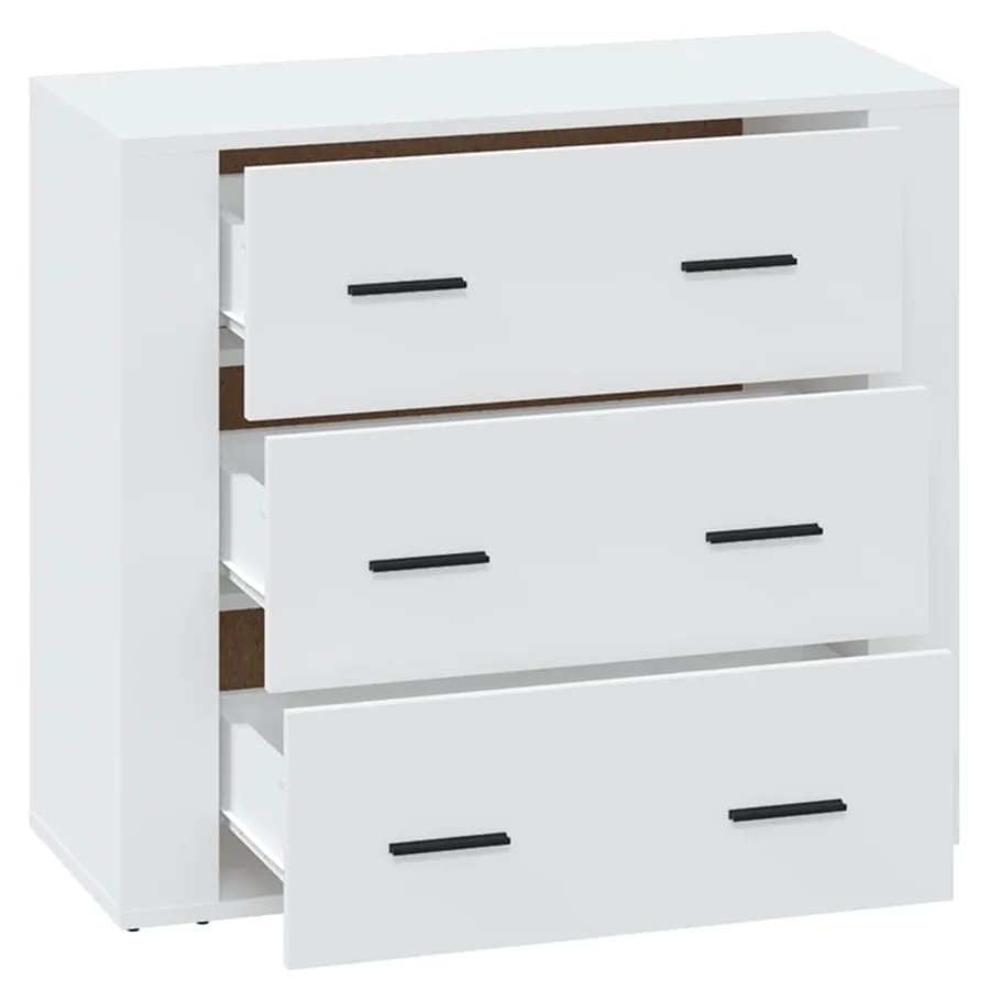 Buffet Blanc 80x33x70 cm Bois d'ingénierie - 4